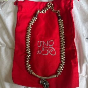 UNO de 50 Metallic Necklace with Dark Pendant
